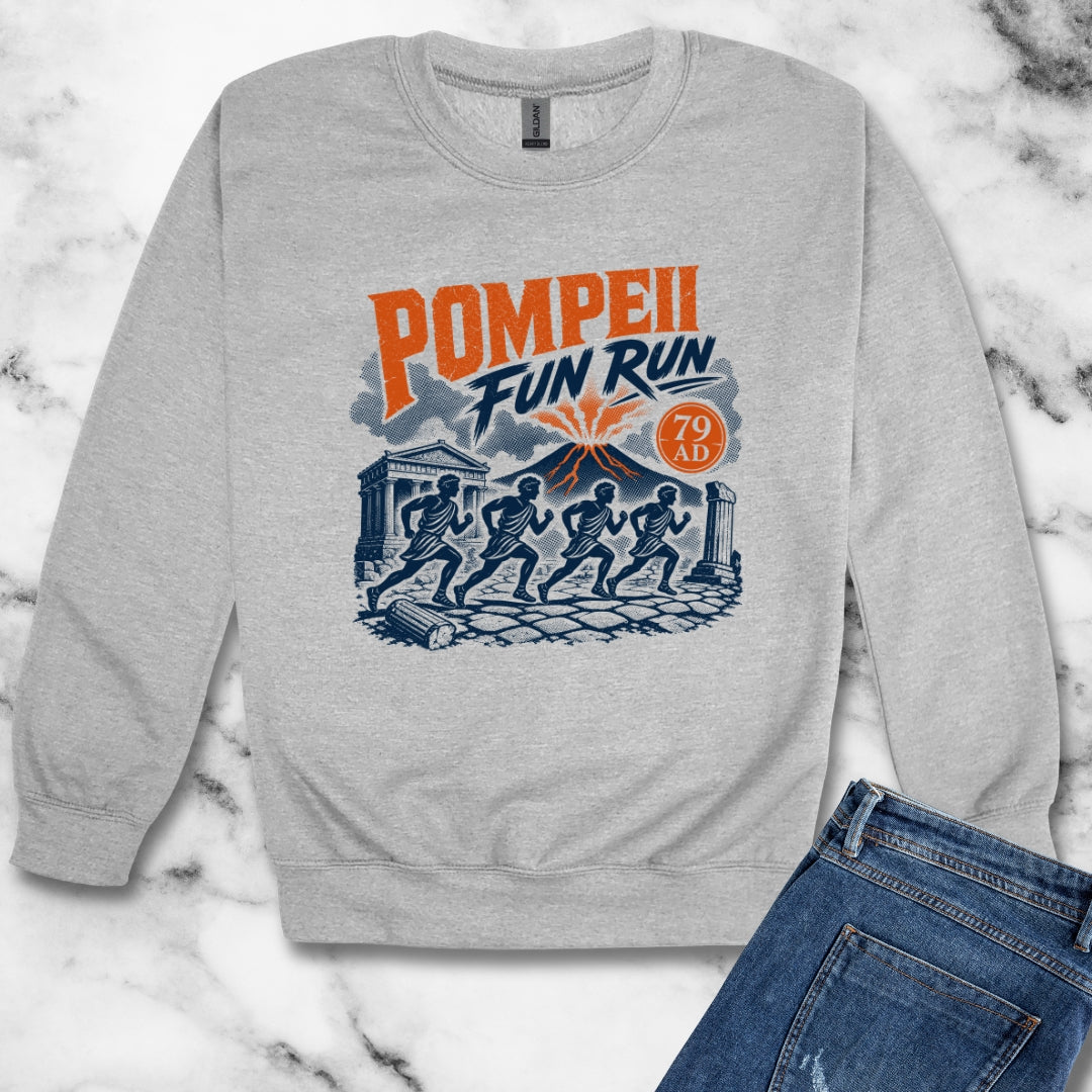 Pompeii Fun Run Poster Style Unisex Heavy Crewneck Sweatshirt