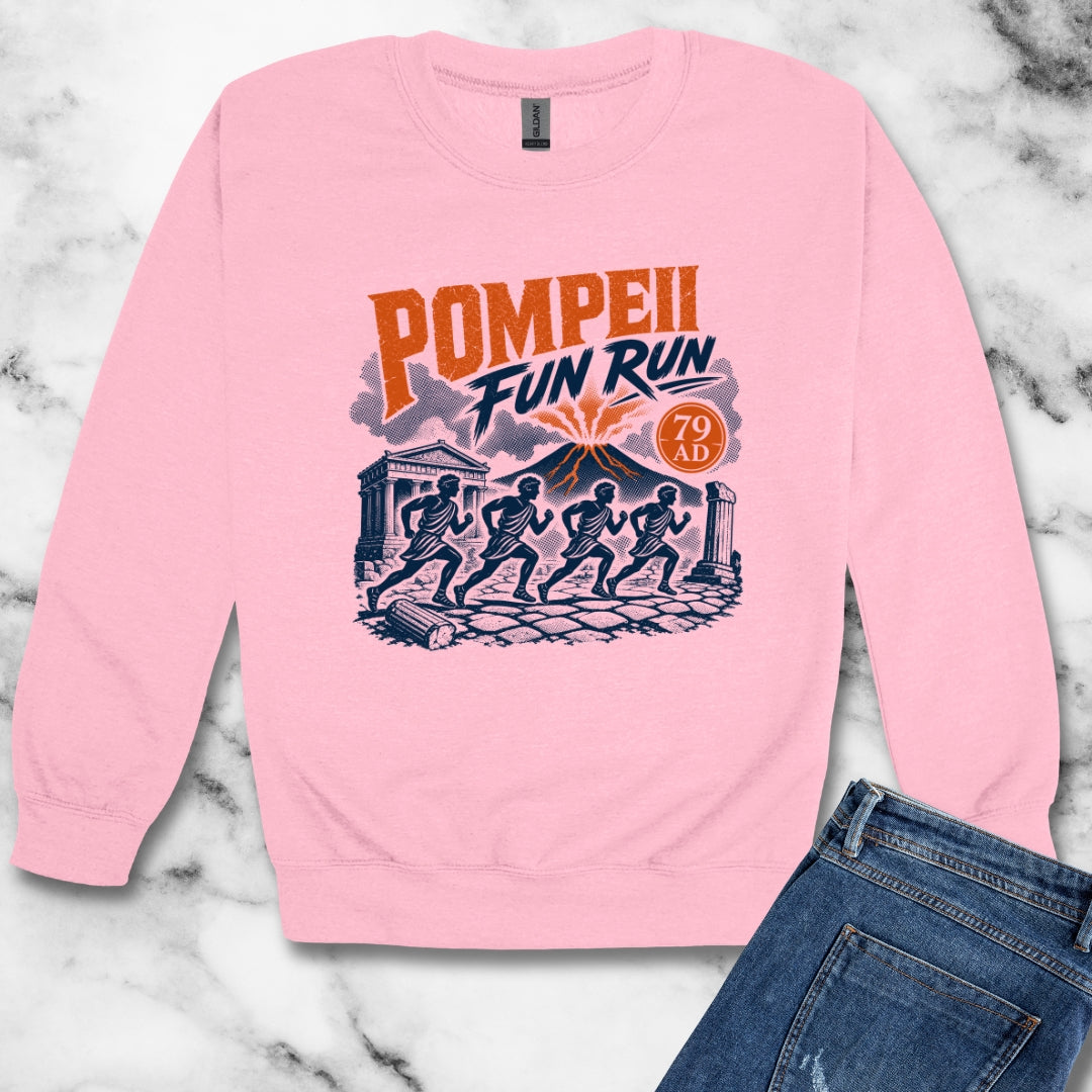 Pompeii Fun Run Poster Style Unisex Heavy Crewneck Sweatshirt