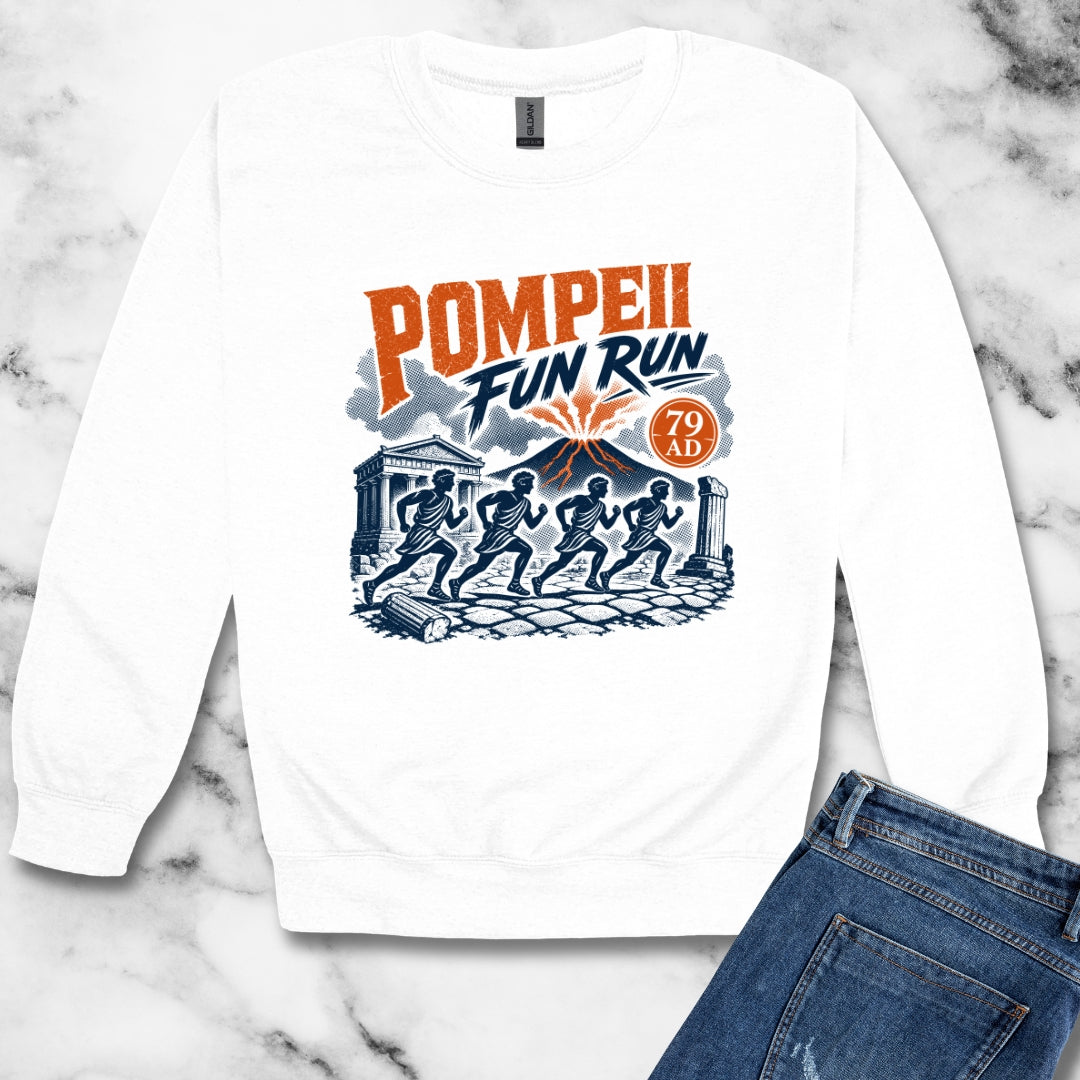 Pompeii Fun Run Poster Style Unisex Heavy Crewneck Sweatshirt