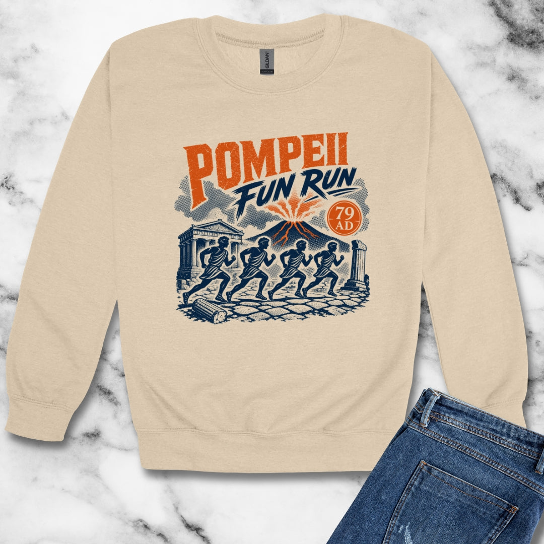 Pompeii Fun Run Poster Style Unisex Heavy Crewneck Sweatshirt