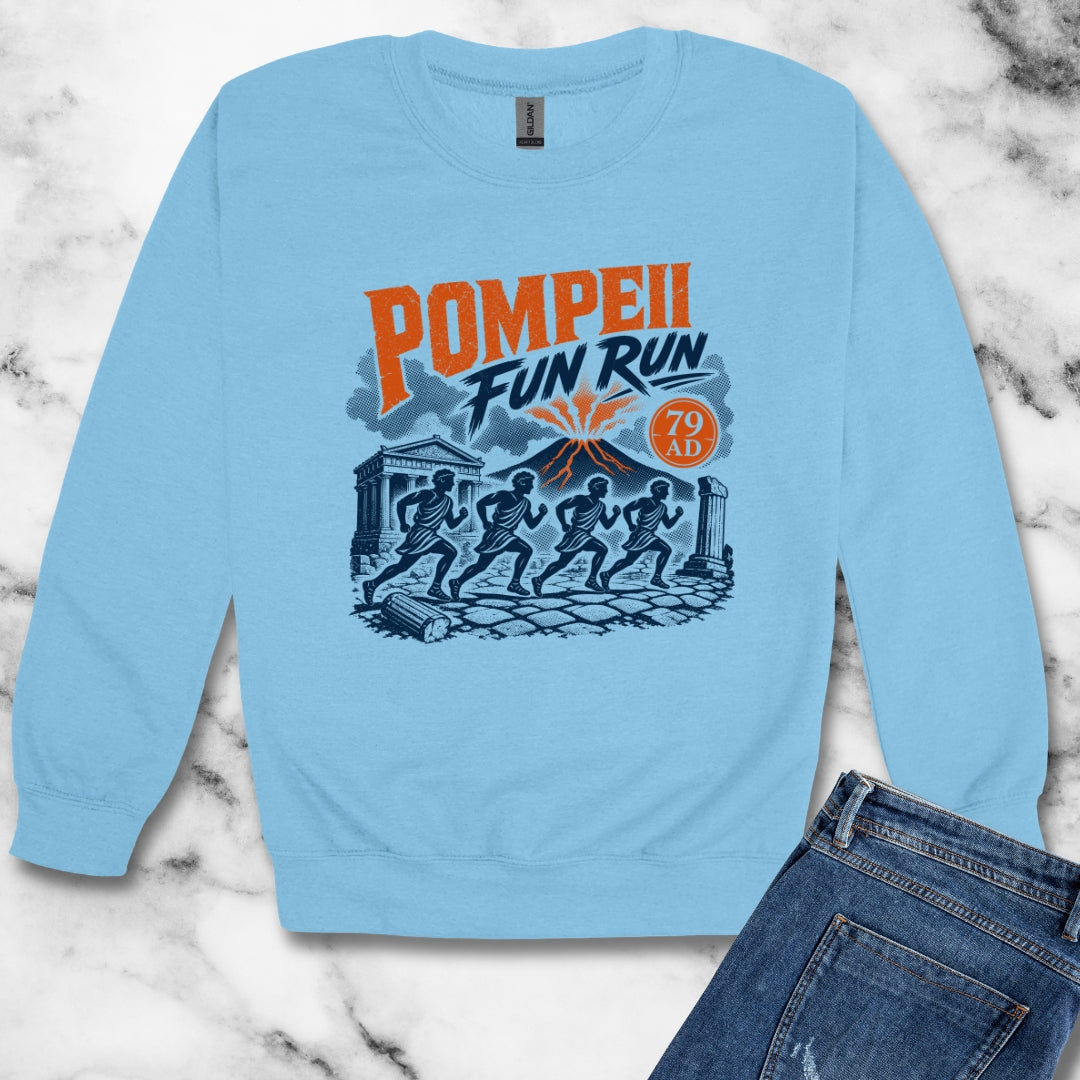 Pompeii Fun Run Poster Style Unisex Heavy Crewneck Sweatshirt