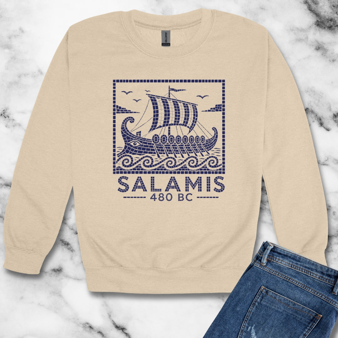 Ancient Greek Naval Battle of Salamis Unisex Heavy Crewneck Sweatshirt