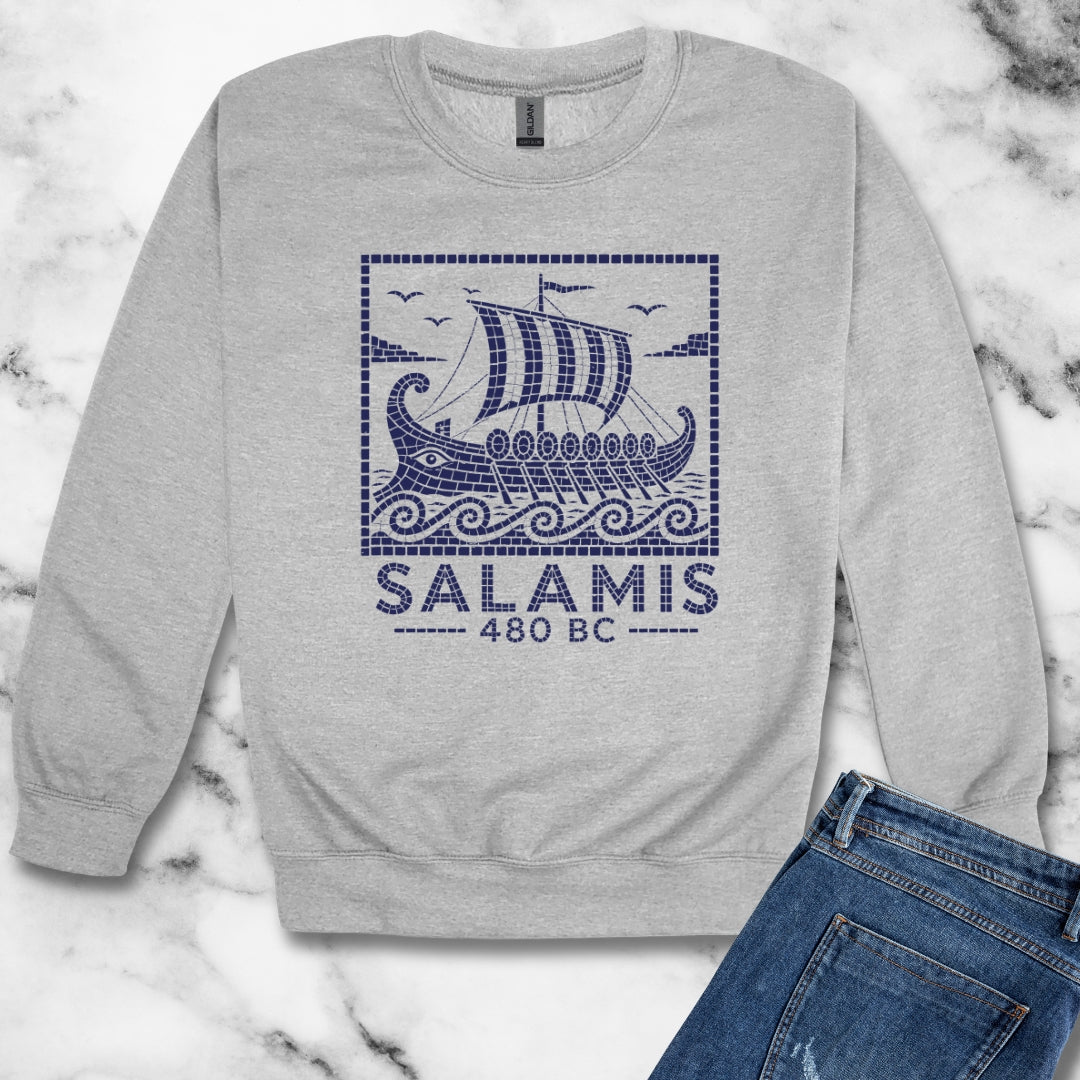 Ancient Greek Naval Battle of Salamis Unisex Heavy Crewneck Sweatshirt