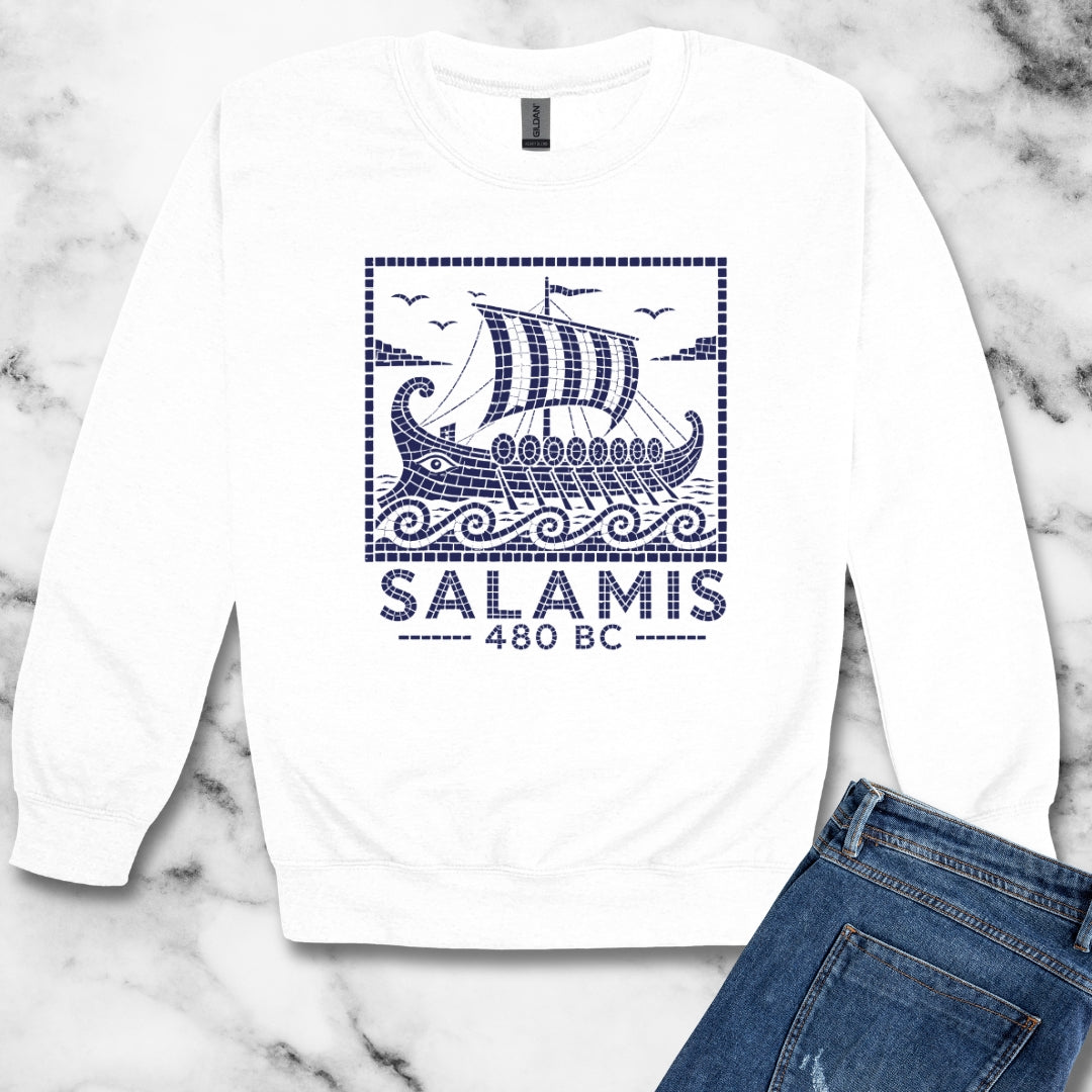Ancient Greek Naval Battle of Salamis Unisex Heavy Crewneck Sweatshirt