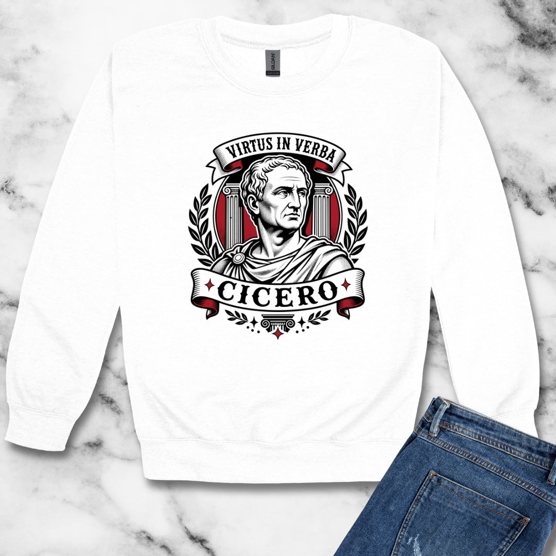Virtus in Verba Cicero Unisex Heavy Crewneck Sweatshirt