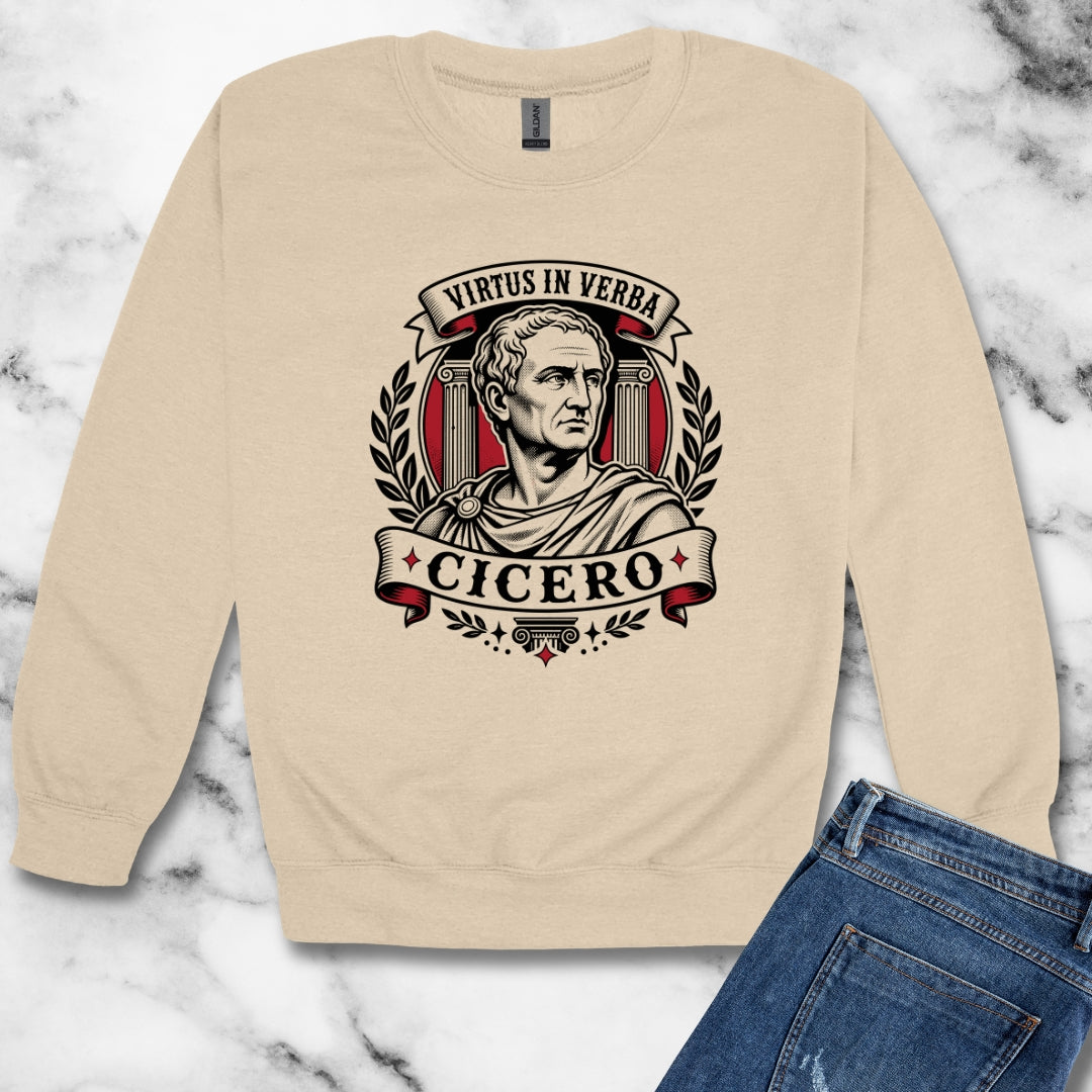 Virtus in Verba Cicero Unisex Heavy Crewneck Sweatshirt