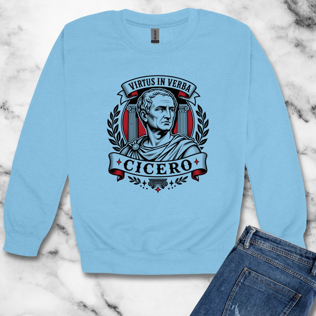 Virtus in Verba Cicero Unisex Heavy Crewneck Sweatshirt