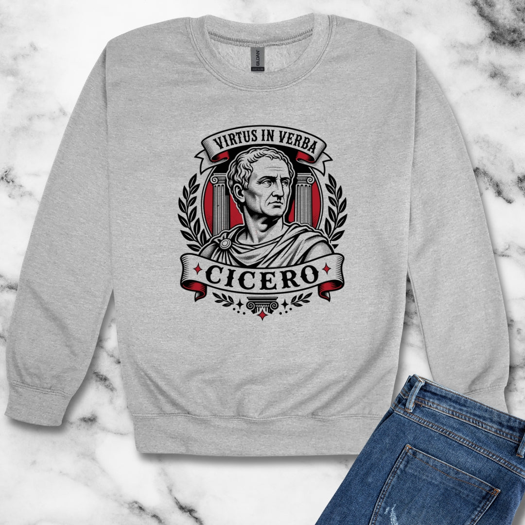 Virtus in Verba Cicero Unisex Heavy Crewneck Sweatshirt