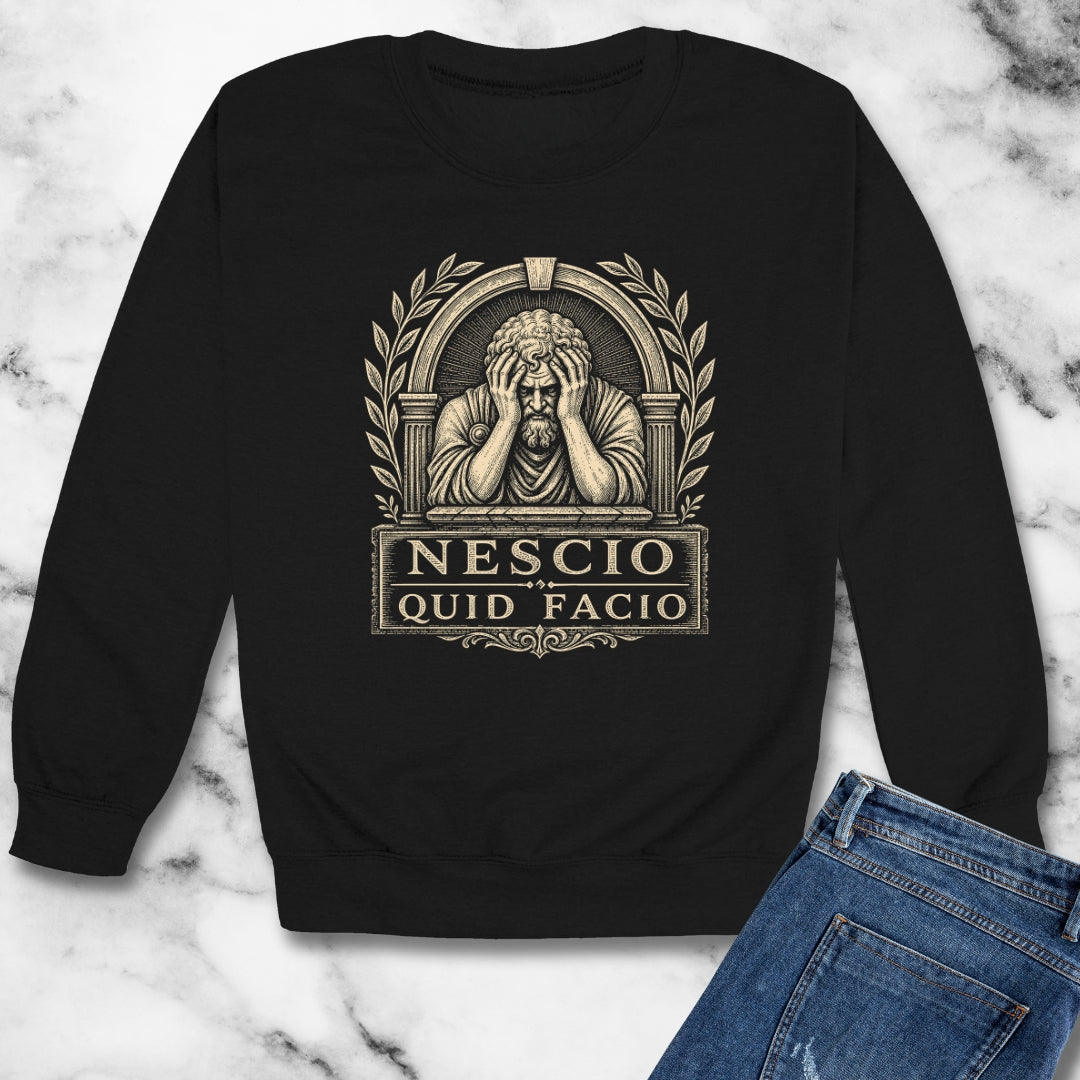 Nescio Quid Facio I Have No Idea What I'm Doing Latin Unisex Heavy Crewneck Sweatshirt