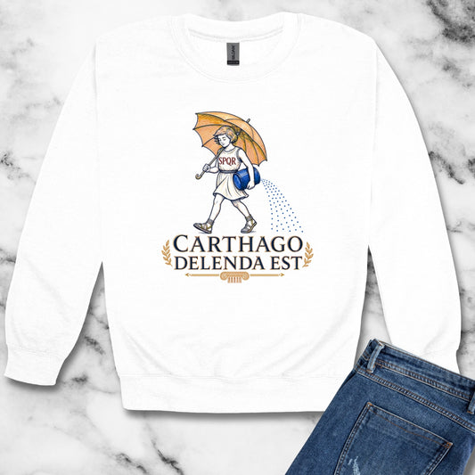 Carthago Delenda Est Morton's Salt Girl Unisex Heavy Crewneck Sweatshirt