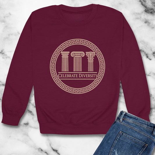 Celebrate Diversity Greek Columns Unisex Heavy Crewneck Sweatshirt