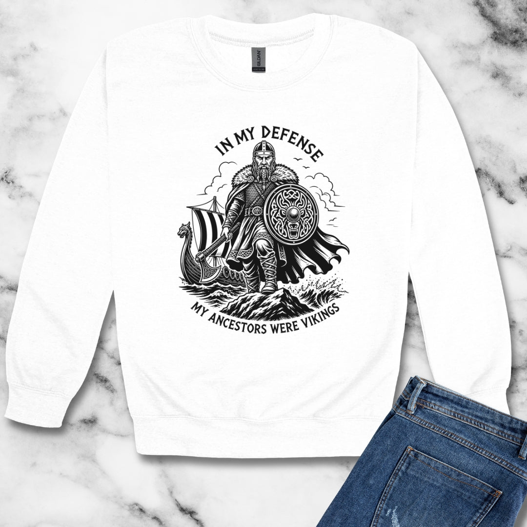 In My Defense Viking Ancestors Unisex Heavy Crewneck Sweatshirt