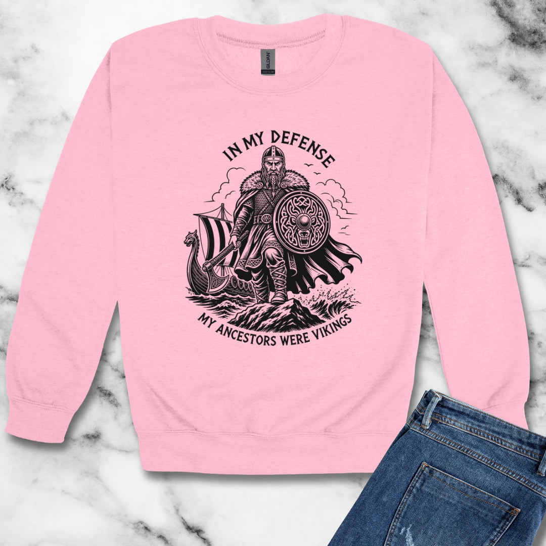 In My Defense Viking Ancestors Unisex Heavy Crewneck Sweatshirt