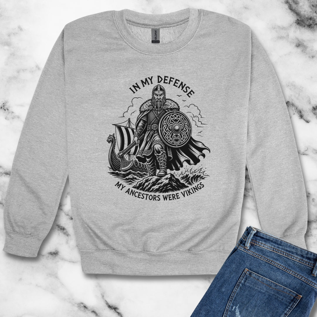 In My Defense Viking Ancestors Unisex Heavy Crewneck Sweatshirt