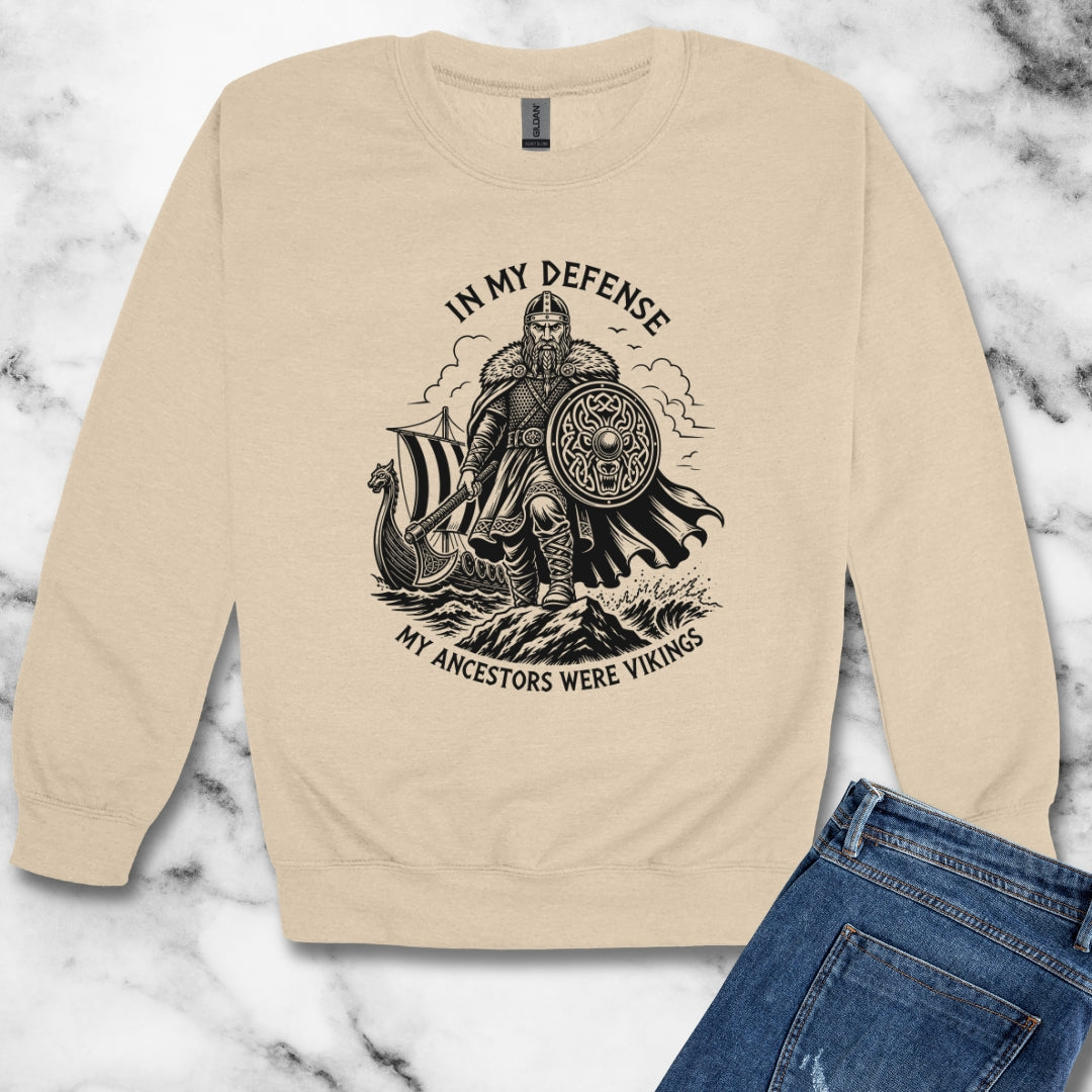 In My Defense Viking Ancestors Unisex Heavy Crewneck Sweatshirt