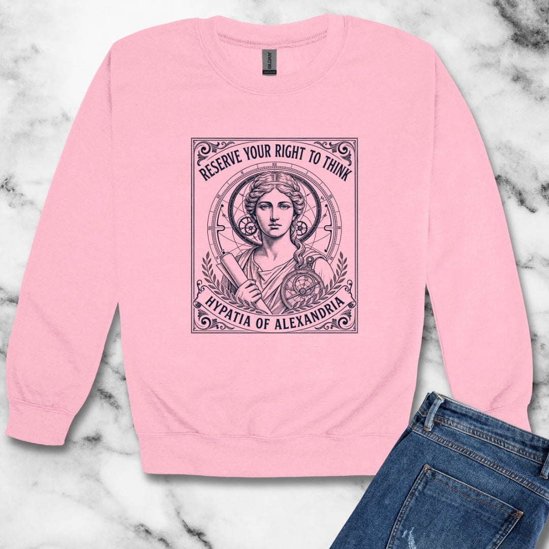 Hypatia of Alexandria Reserve Right to Think Unisex Heavy Crewneck Sweatshirt