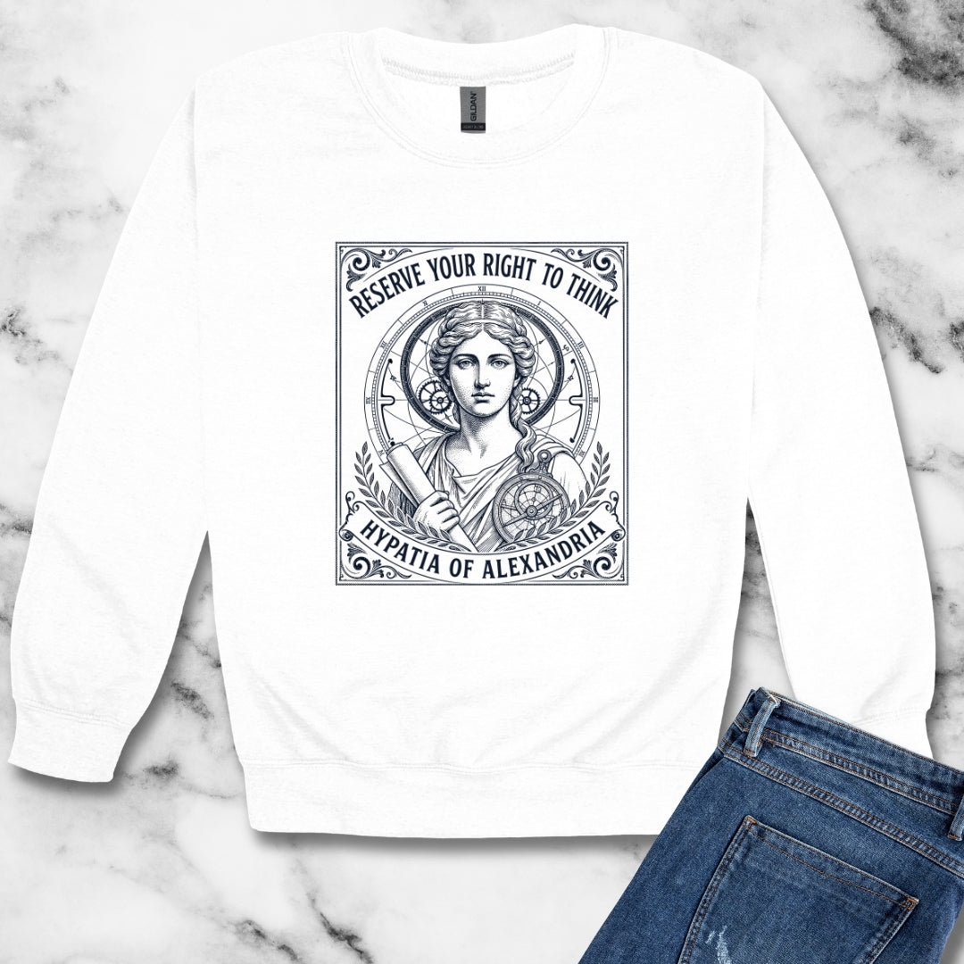 Hypatia of Alexandria Reserve Right to Think Unisex Heavy Crewneck Sweatshirt