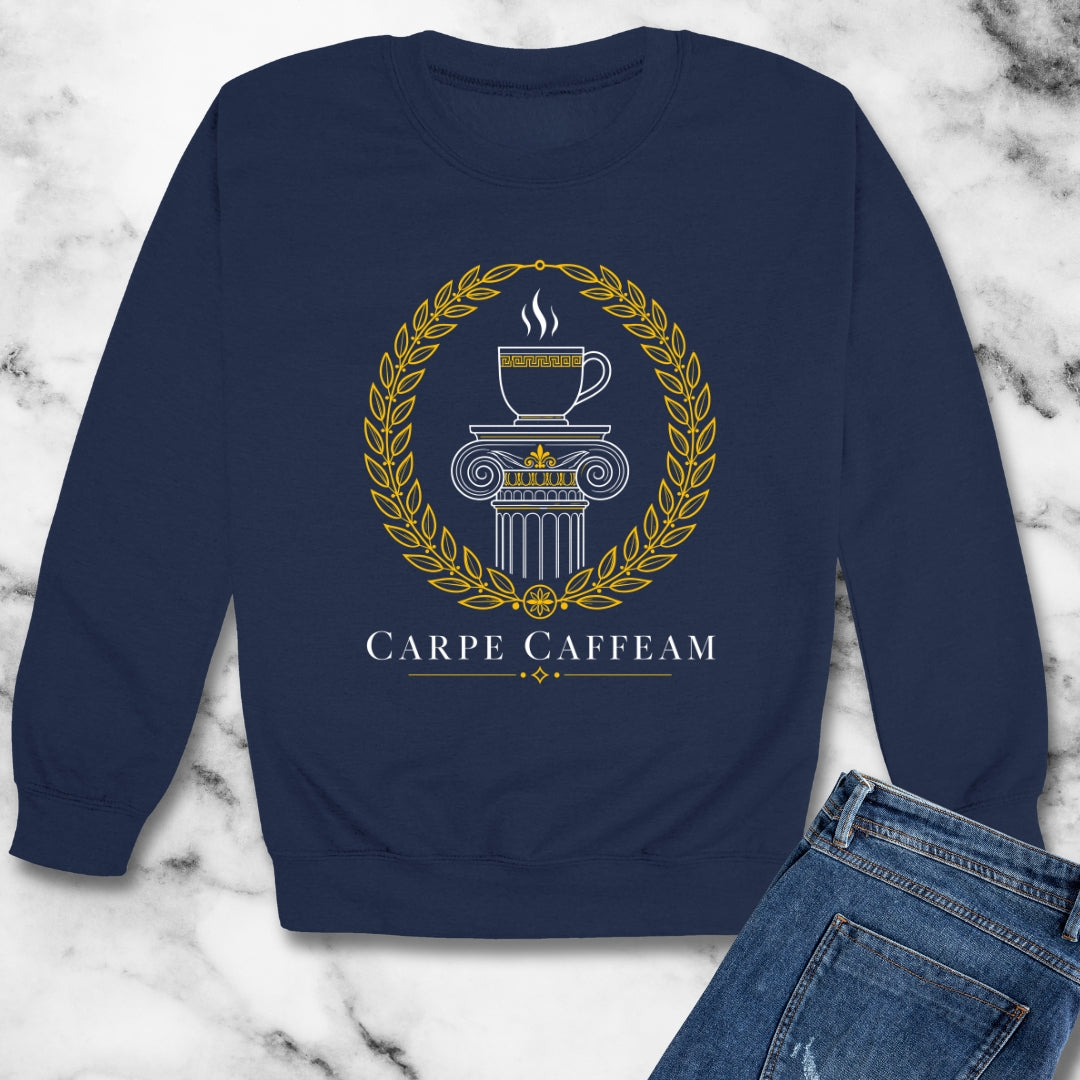Carpe Caffeam Minimalist Unisex Heavy Crewneck Sweatshirt