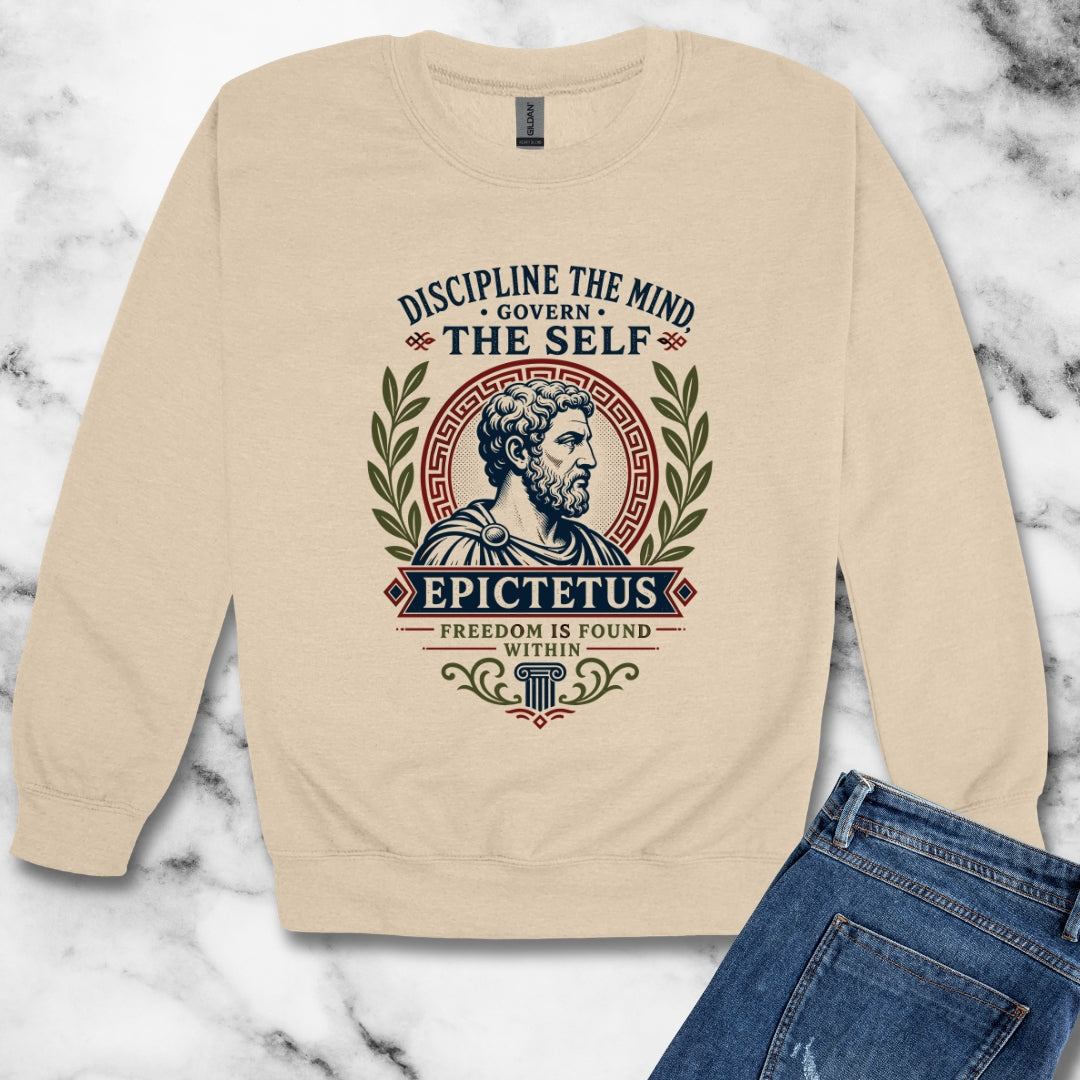 Epictetus Discipline the Mind Quote Unisex Heavy Crewneck Sweatshirt