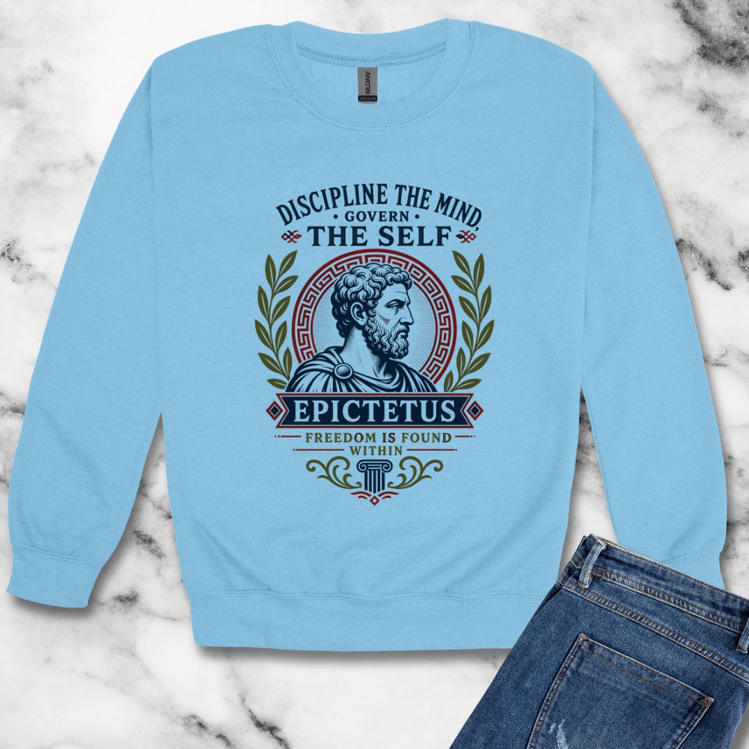Epictetus Discipline the Mind Quote Unisex Heavy Crewneck Sweatshirt