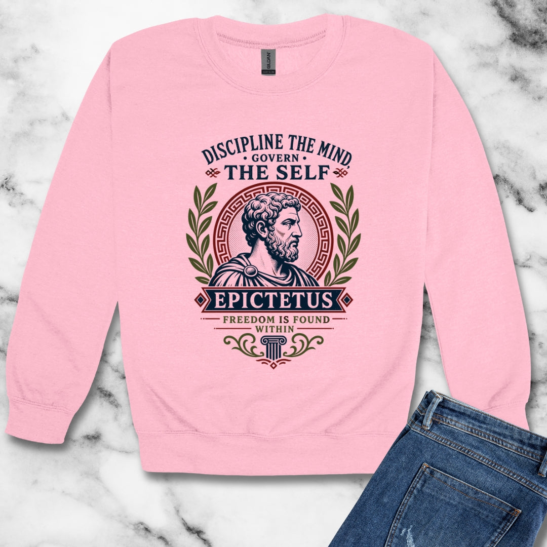 Epictetus Discipline the Mind Quote Unisex Heavy Crewneck Sweatshirt