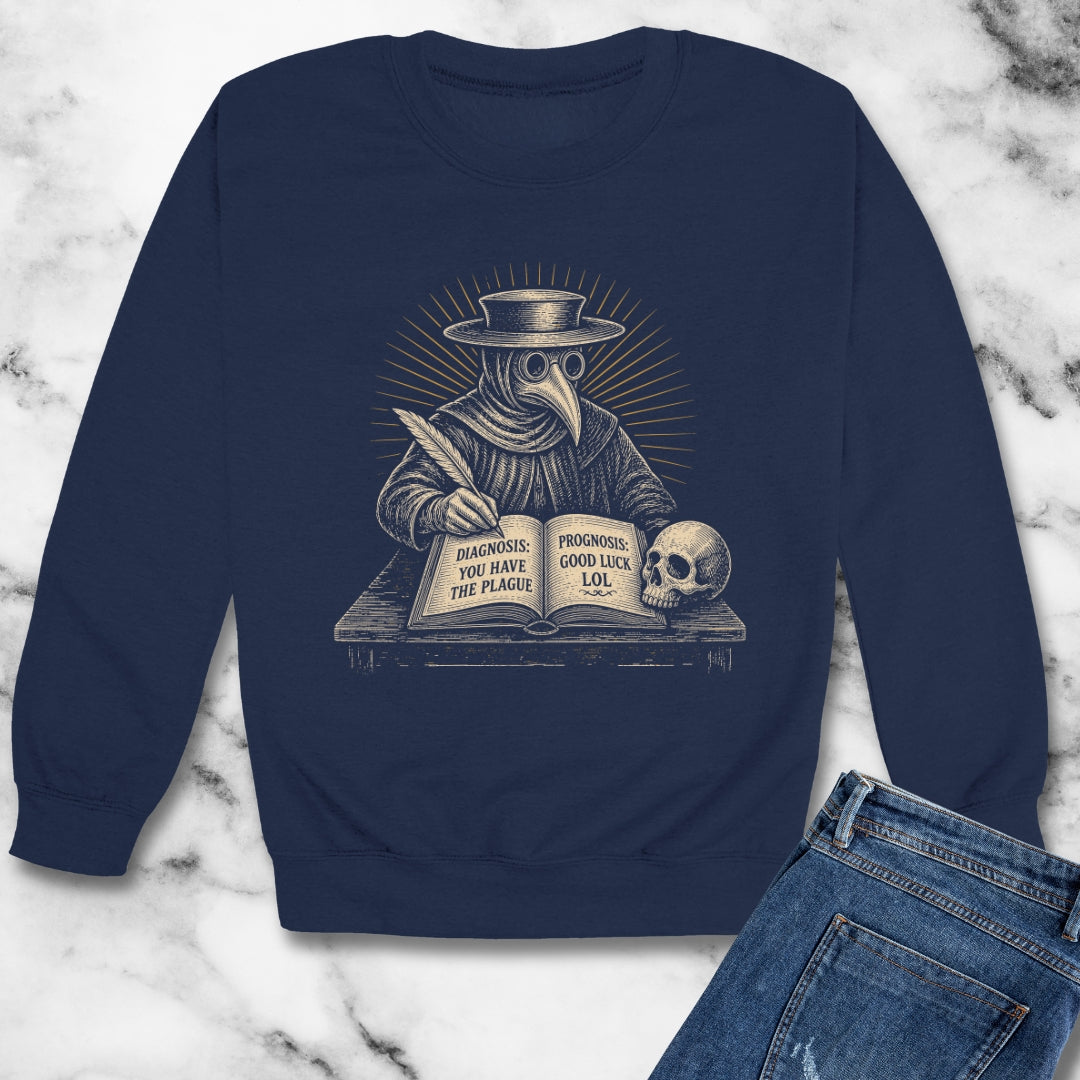 Plague Doctor Prognosis Unisex Heavy Crewneck Sweatshirt