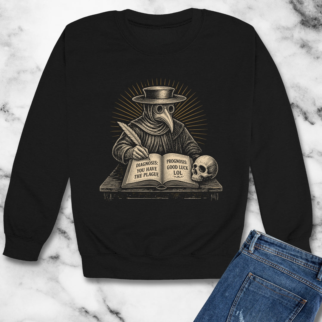 Plague Doctor Prognosis Unisex Heavy Crewneck Sweatshirt