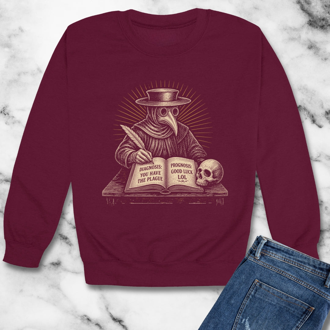 Plague Doctor Prognosis Unisex Heavy Crewneck Sweatshirt