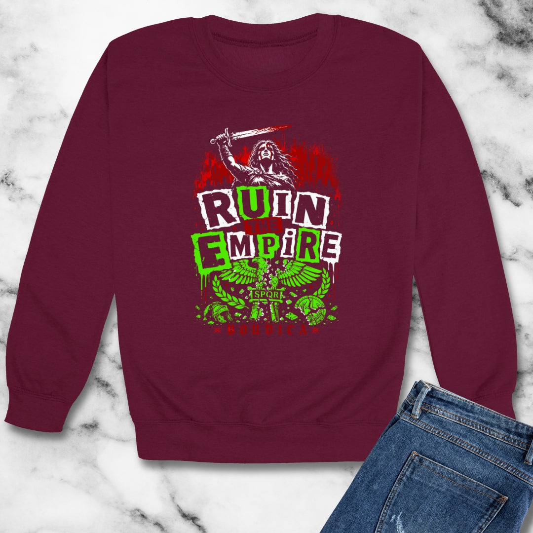 Boudica Punk Style Ruin Empire Unisex Heavy Crewneck Sweatshirt
