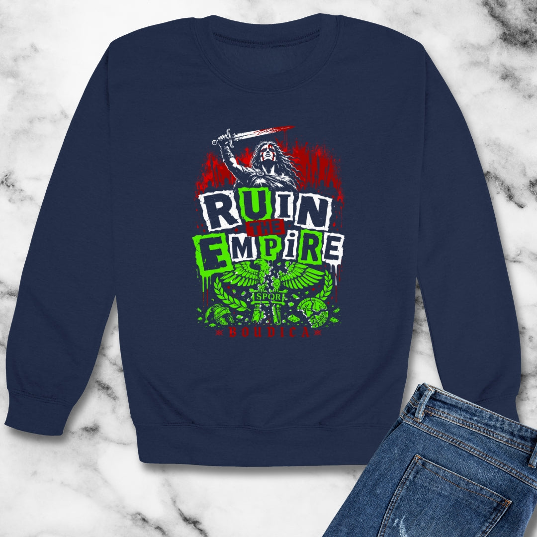 Boudica Punk Style Ruin Empire Unisex Heavy Crewneck Sweatshirt