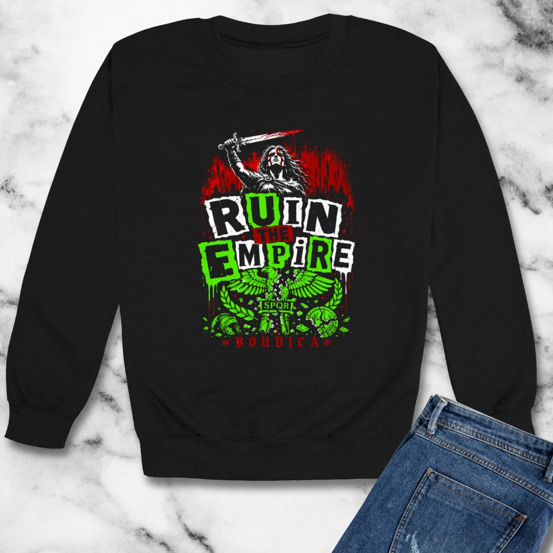 Boudica Punk Style Ruin Empire Unisex Heavy Crewneck Sweatshirt