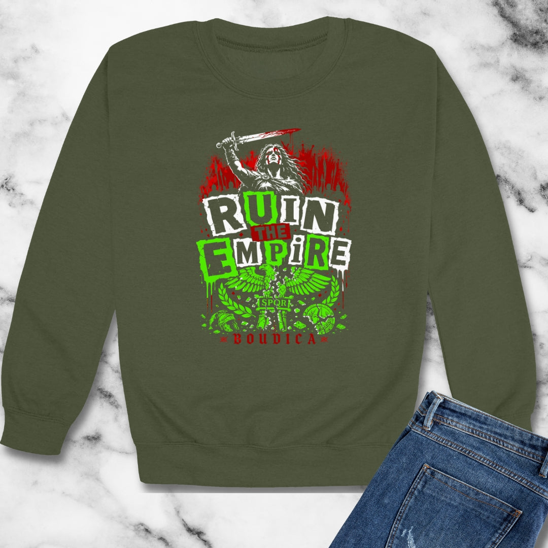 Boudica Punk Style Ruin Empire Unisex Heavy Crewneck Sweatshirt