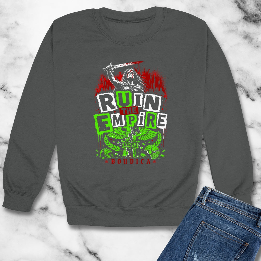 Boudica Punk Style Ruin Empire Unisex Heavy Crewneck Sweatshirt
