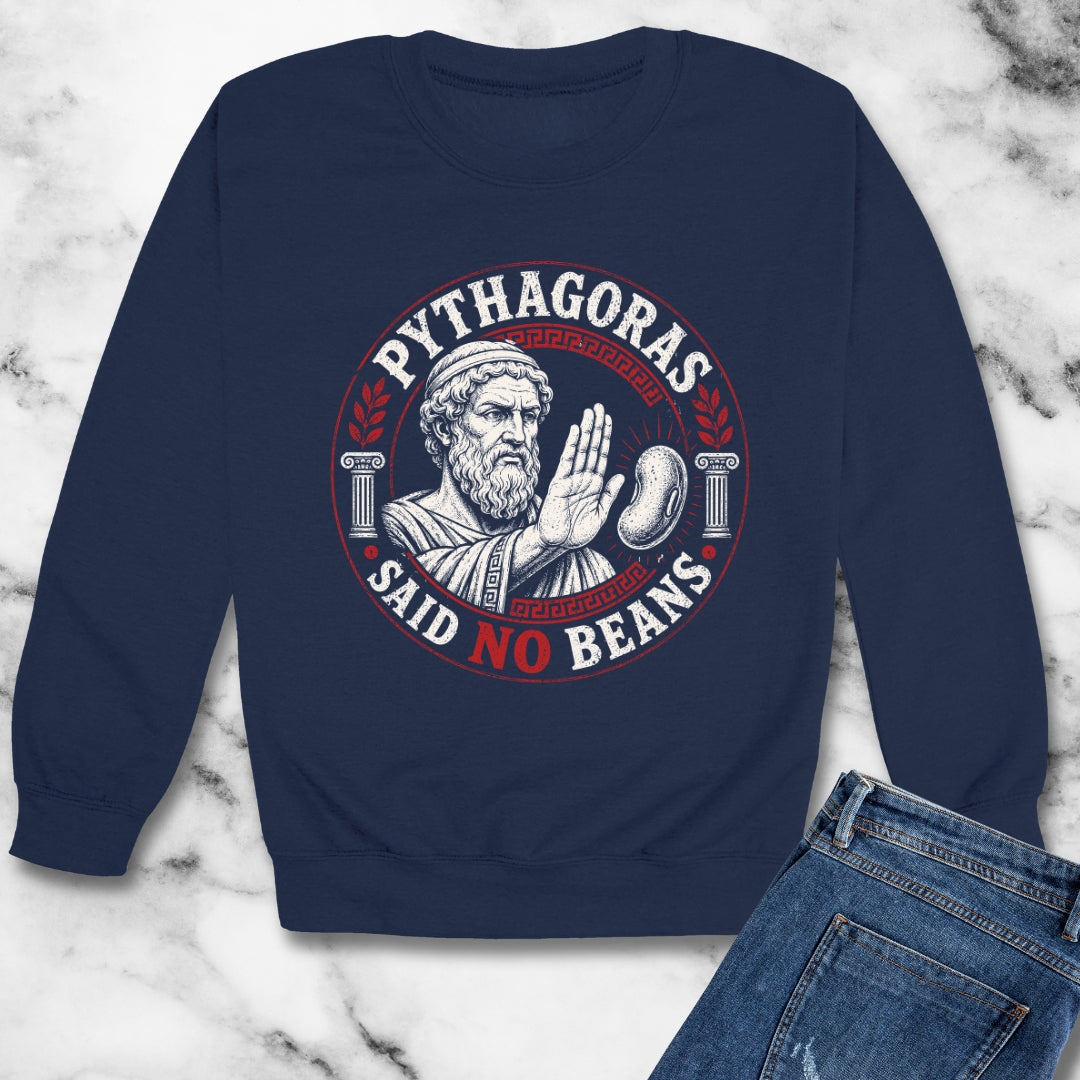 Pythagoras Said No Beans Unisex Heavy Crewneck Sweatshirt
