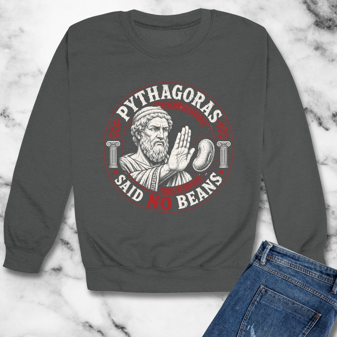 Pythagoras Said No Beans Unisex Heavy Crewneck Sweatshirt