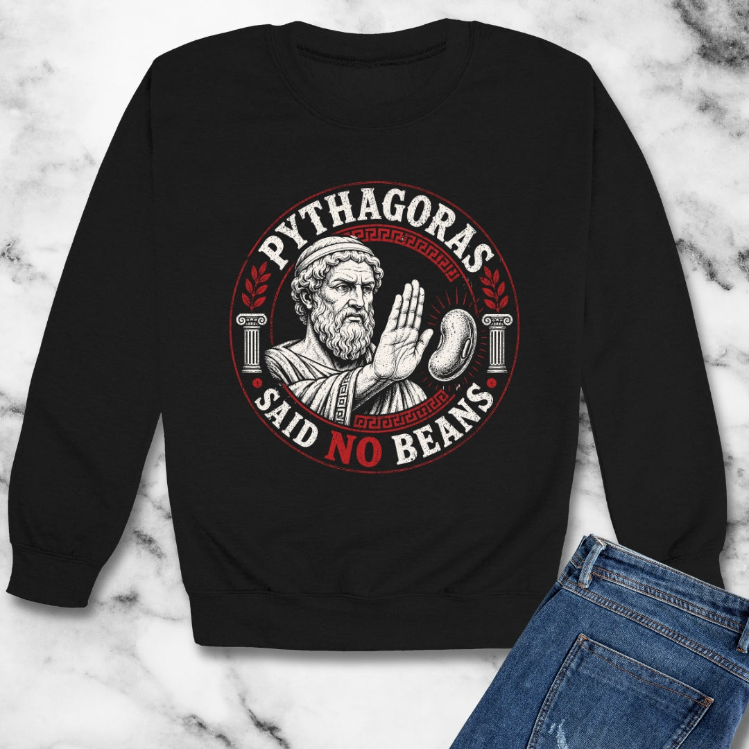 Pythagoras Said No Beans Unisex Heavy Crewneck Sweatshirt