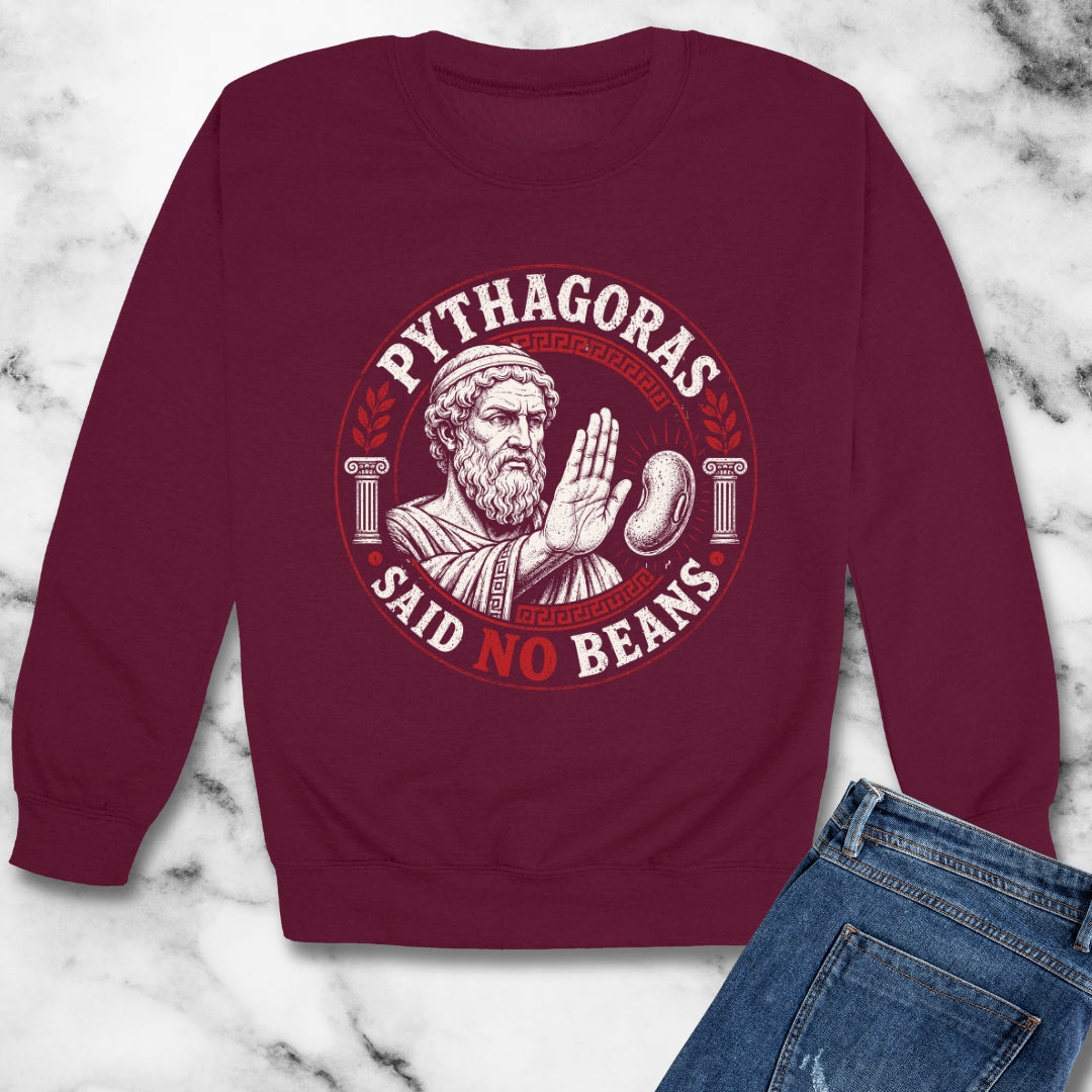 Pythagoras Said No Beans Unisex Heavy Crewneck Sweatshirt