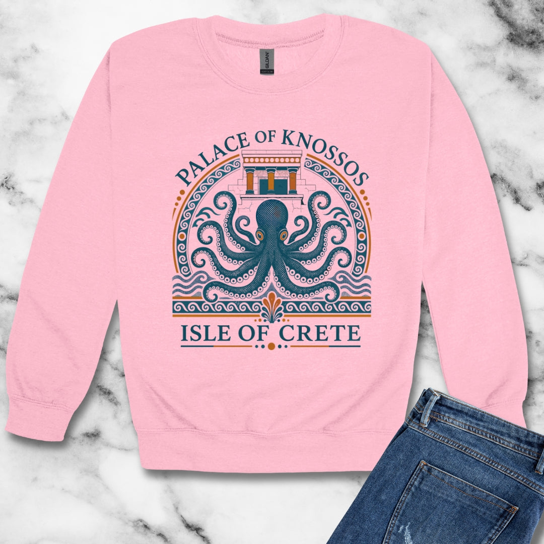 Palace of Knossos Octopus Unisex Heavy Crewneck Sweatshirt