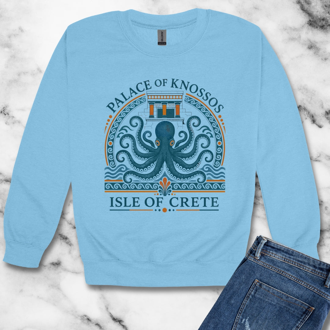 Palace of Knossos Octopus Unisex Heavy Crewneck Sweatshirt