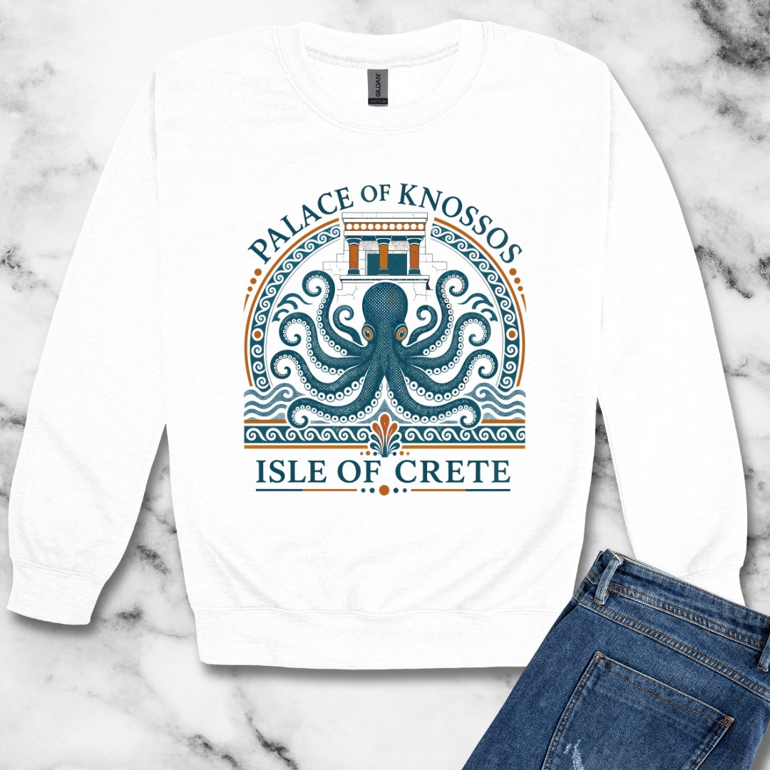 Palace of Knossos Octopus Unisex Heavy Crewneck Sweatshirt