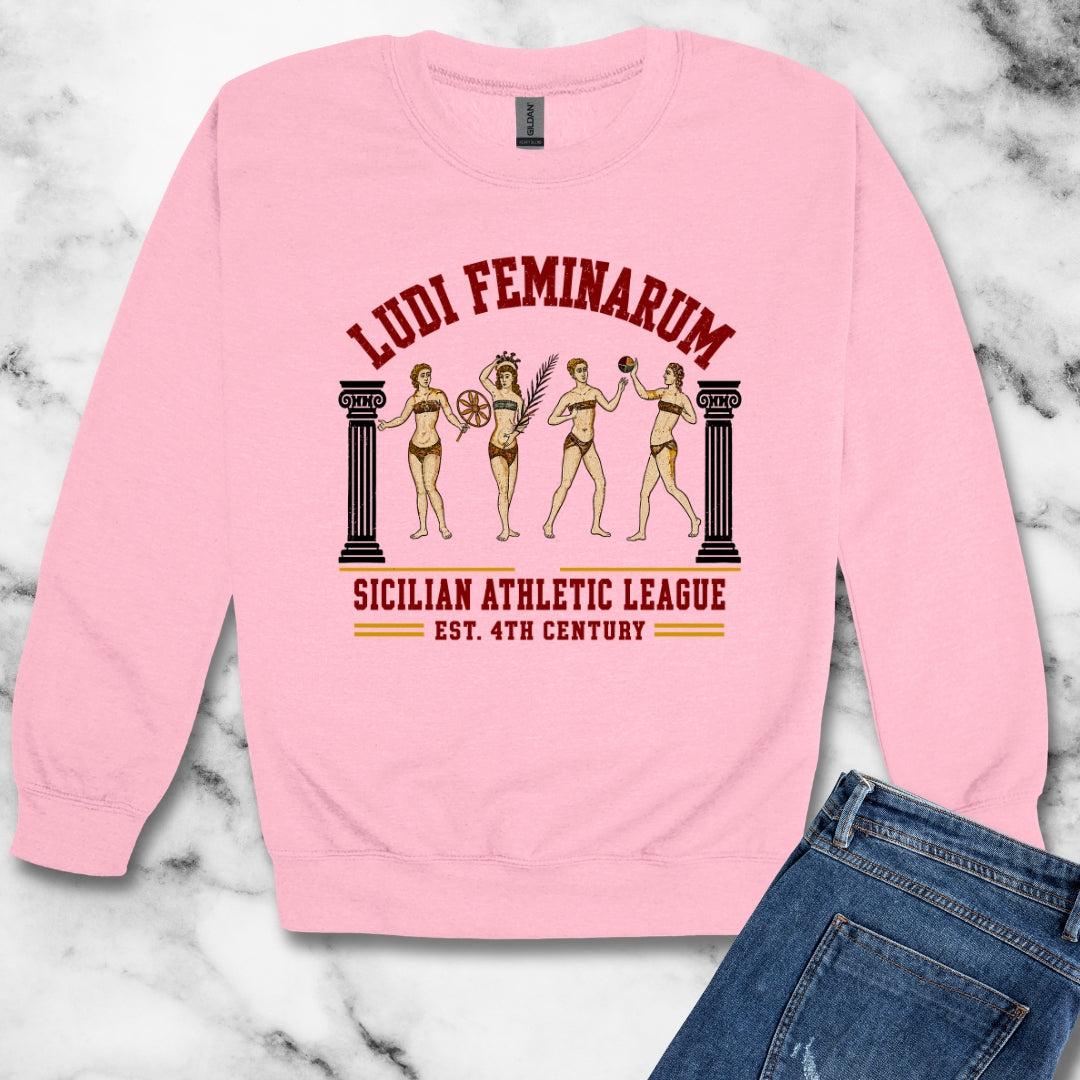 Bikini Women Mosaic Ludi Feminarum Unisex Heavy Crewneck Sweatshirt