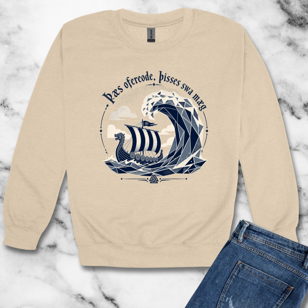This Too Shall Pass Old English Longboat Unisex Heavy Crewneck Sweatshirt