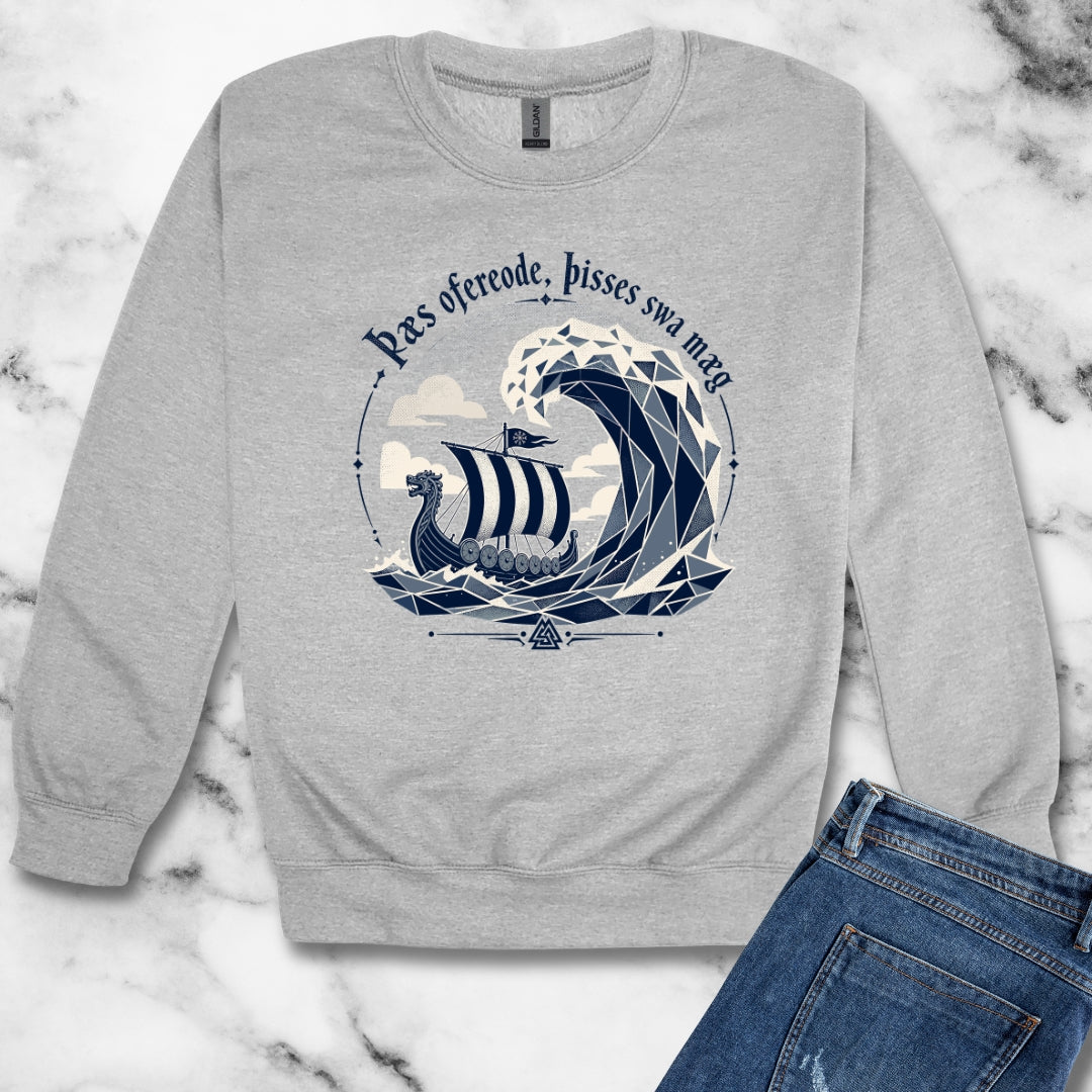 This Too Shall Pass Old English Longboat Unisex Heavy Crewneck Sweatshirt