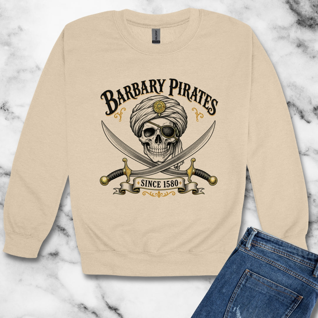 Barbary Pirates Since 1580 Unisex Heavy Crewneck Sweatshirt