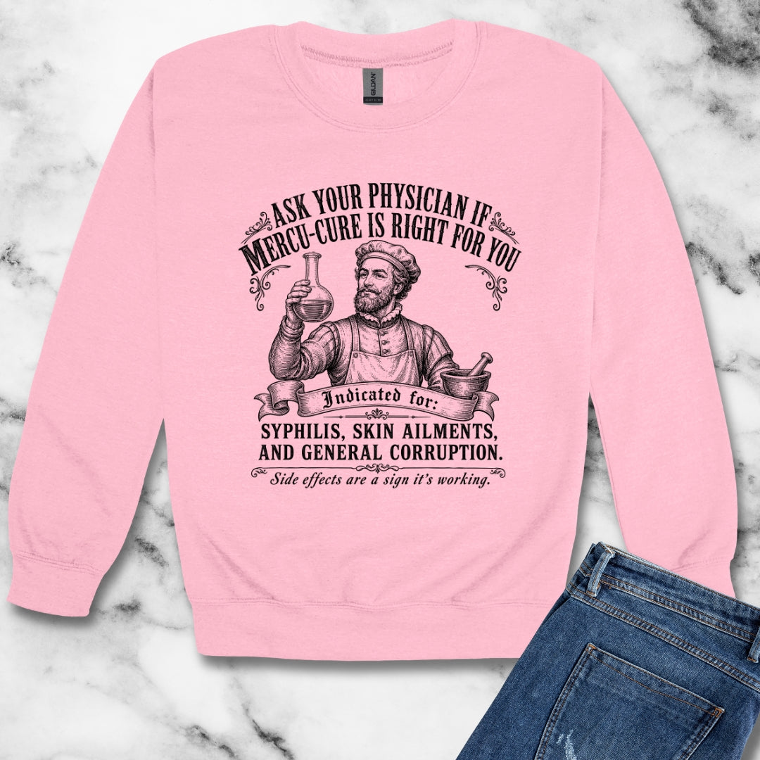 Mercury Cure Renaissance Pharma Ad Unisex Heavy Crewneck Sweatshirt