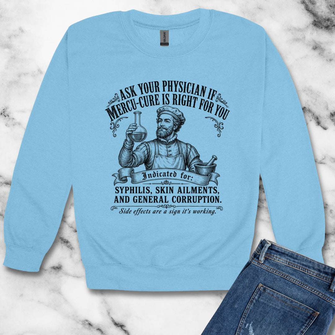 Mercury Cure Renaissance Pharma Ad Unisex Heavy Crewneck Sweatshirt