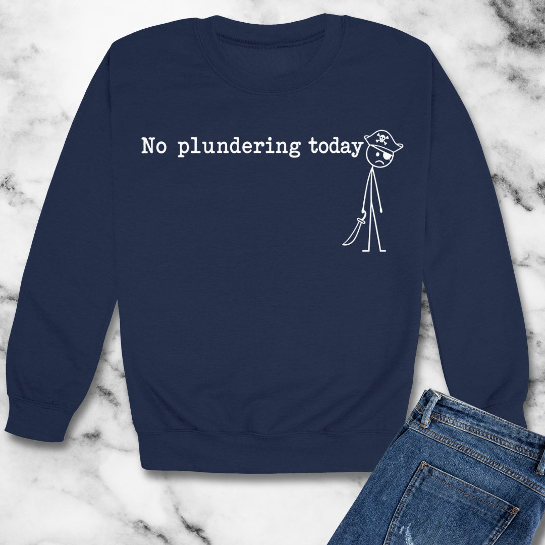 No Plundering Today Sad Pirate Unisex Heavy Crewneck Sweatshirt