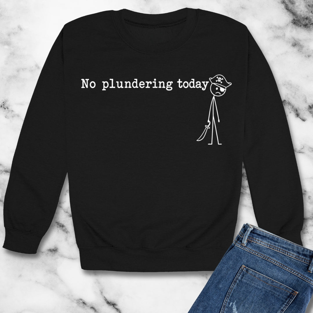 No Plundering Today Sad Pirate Unisex Heavy Crewneck Sweatshirt