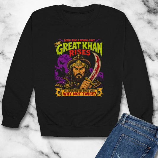 Psychobilly Genghis Khan Unisex Heavy Crewneck Sweatshirt