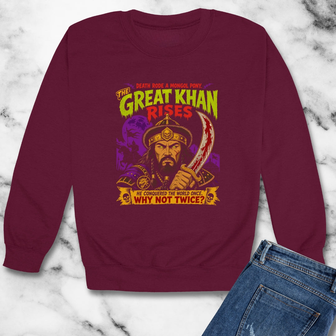 Psychobilly Genghis Khan Unisex Heavy Crewneck Sweatshirt